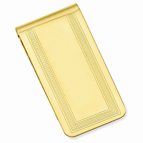 Sonia Jewels Gold-Plated with Engravable Area Slim Business Credit Card Holder Money Clip - 50mm x 25mm