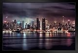 A Gotham Night Stormy New York City NYC Skyline Photo Photograph Art Print Stand or Hang Wood Frame Display Poster Print 13x9