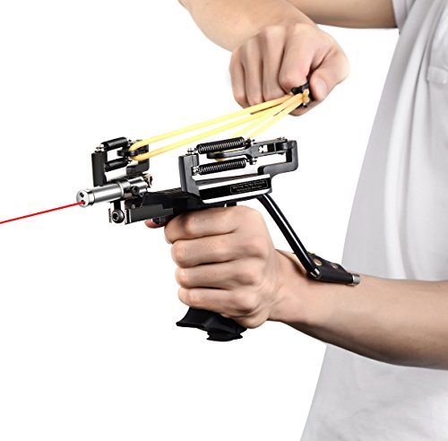 Popshot(TM) Hunting Laser Slingshot with Adjustable Spring and Arrow Rest Archery Bowsling