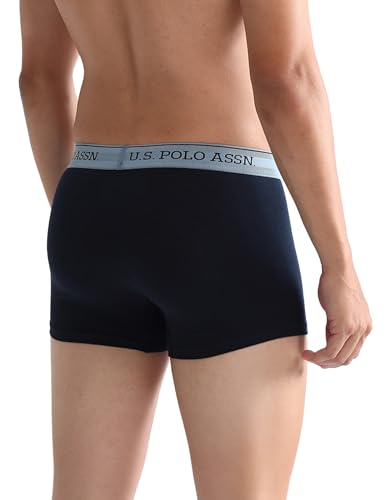 Image of U.S. Polo ASSN. Mens OET15 Mid Rise Solid Underwear Trunks - Pack of 3