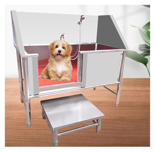 Stainless Steel Dog Grooming Tub,Professional Dog Bathing Station,Dog Cat Pet Grooming Bath Tub,Dog Washing Station,Dog Bathtub,Wash Shower Sink With Faucet,Grooming Bathtub Station(120cm/47.2in)