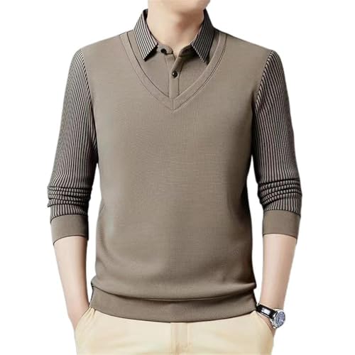Chemise trompe-l'œil homme en maille à manches longues pour le printemps