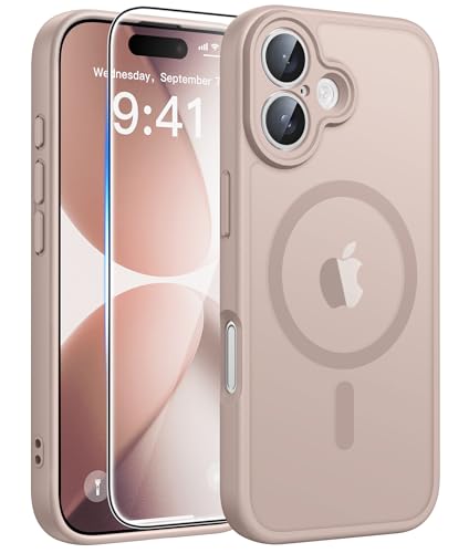 Image of FNTCASE for iPhone 17 Case: [Compatible with Magsafe] Translucent Matte Cases with [Full Camera Protection] [Screen Protector] Military Grade Shockproof Protective Phone Cover - Desert Gold