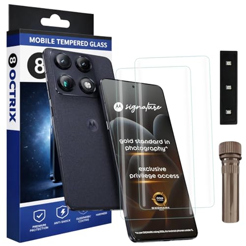 Image of Premium Curved UV Tempered Glass Screen Protector for Motorola Signature 5G | Transparent | Pack of 2 | Full Screen Coverage with UV Installation Kit