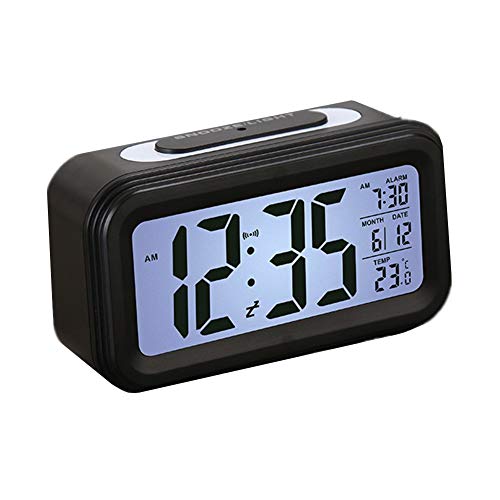 pzcvo Lichtwecker Wecker Digital Digitale Wecker Smart Uhr Kinder Wecker Kleine Uhr Uhren Für Schlafzimmer Schlafzimmer Uhr Digitale Alarm Uhren Nacht Black,One Size Cover