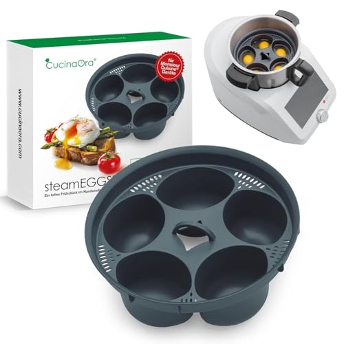 CucinaOra steamEGGS compatible avec Monsieur Cuisine Smart et Connect – Insert pour jusqu’à 5 œufs pochés