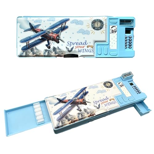 Ulidem estojo multifuncional pop-up para meninos e meninas, organizador de papelaria com calculadora, apontador e agenda, caixa de lápis para material escolar, porta-arte infantil, melhor pr