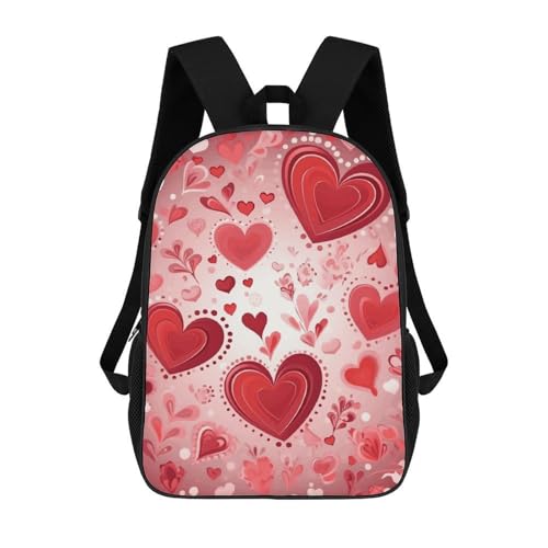 Valentine Pattern Backpack for Men Women, Heavy Duty Backpack Large Capacity, Durable Lightweight Travel Daypack