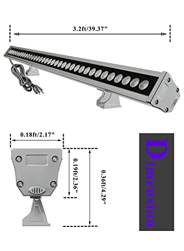 YRXC New Upgraded LED Wall Washer Lights with Waterproof Breather Valve, 36W Plug in LED Light Bar, 5000K Daylight Waterproof Outdoor/Indoor Bar for Art Display, Sign, Garage, Room, Landscape