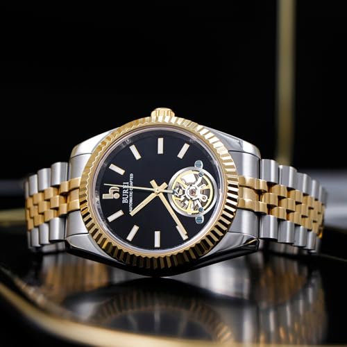 Image of BUREI Men's Classic Luxury Watch Stainless Steel Waterproof Machine Watch Fashion Double Watches Date Sapphire Crystal