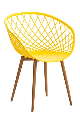Queste le misure della sedia design: altezza totale: 81 cm/ larghezza totale: 62 cm/ profondità totale: 57 cm/ altezza seduta: 46 cm/ dimensioni seduta (L x P): 36 x 42 cm/ altezza schienale (dalla seduta): 36 cm/ larghezza schienale: 44 cm/ altezza braccioli (dalla seduta): 24 - 27 cm/ profondità braccioli: 30 cm/ max capacità di carico: 150 kg.