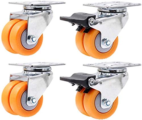 Roulette de meuble double roue 50mm silencieuse et pivotante pour établi