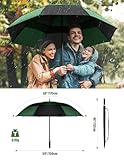 TECKNET Golf Umbrella Large 68 Inch, Windproof Strong Double Canopy Vented, Automatic Open with EVA Grip, Outdoor Sun, Rain, Wind Protection Stick Umbrellas, Black & Green - Image 2