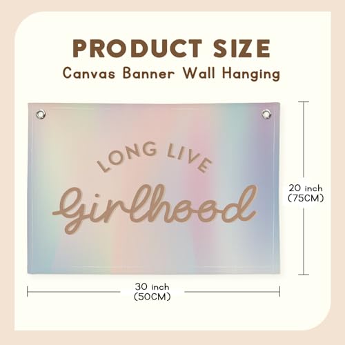 Image of XYDEG Mermaid Girls Room Decor,Long Live Girlhood Birthday Decorations Wall Decor Banner, Baby Girls Nursery,Mermaid Lovers for Teen Girl Bedroom,30x20,girlroom