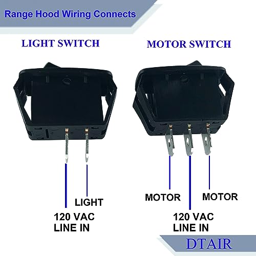 image for DTAIR S97016970 Range Hood Rocker Switch Kit Replacement for Broan 46M