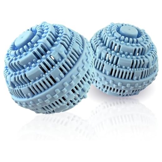 Bolas de lavado naturales de cerámica, alternativa ecológica al detergente para lavadora, bolas de lavado reutilizables para 2000 lavados (hipoalergénicas, sin productos químicos), 2 azules