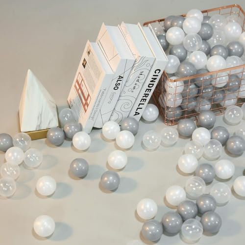 PlayMaty 100 Bunte Kugelbadbälle, ungiftig, schadstofffrei, aus crushproofem Material, für Kinderzimmer, Schwimmbäder und Bällebad, Durchmesser 2,16 Zoll (Luxury-Color)