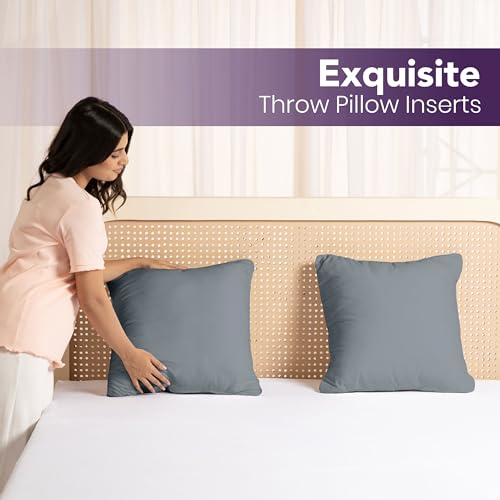 Image of Utopia Bedding 20x20 Pillow Inserts, Set of 2, Grey - Indoor Decorative Throw Pillows for Bed, Sofa & Couch - Soft, Supportive & Fluffy Cushion Inserts