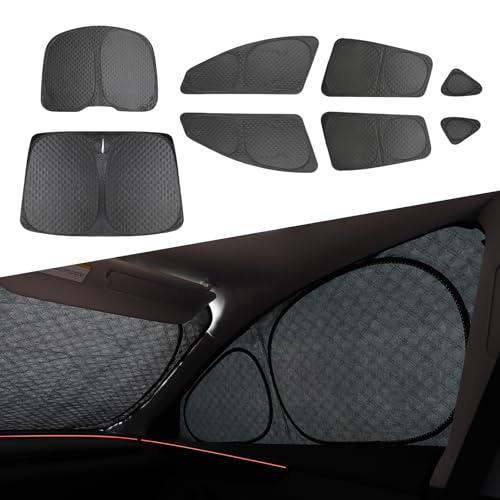 EVFITUS 8PCS Upgraded for Tesla Model Y Juniper Window Shade Covers Thicker 5-Layer Material Sun Darker Windshield Sunshade Side Window Privacy Shade for Tesla Model Y Juniper Accessories 2026 2025