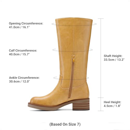 Image of DREAM PAIRS Women's Square Toe Platform Chunky Block Heel Knee High Riding Boots
