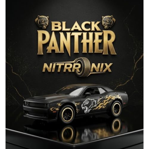 Image of 1:64 Black Panther Premium Die Cast Metal Toy Car for Kids | Mini Sports Car Collectible Model with Free Rolling Wheels, Realistic Design, openale door,Metal Vehicle, Birthday Gift for Boys & Girls