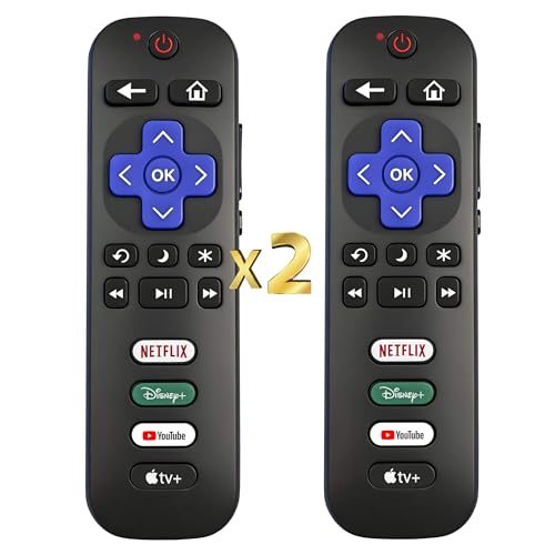 Replacement Remote for Roku TV Remote 2PK w/Disney YouTube Apple Button