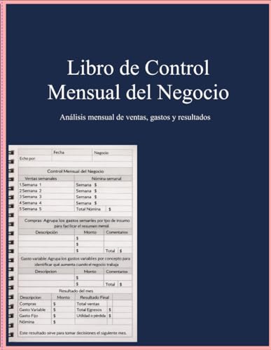 Imagen de Libro de Control Mensual del Negocio: Análisis mensual de ventas
