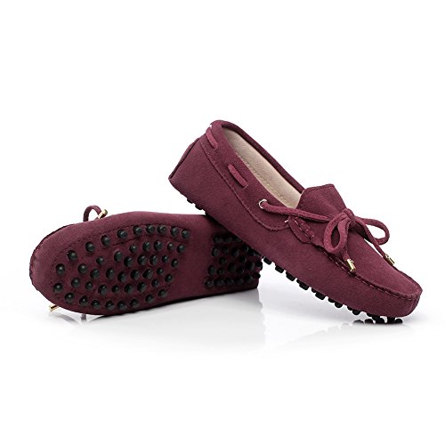 Image of ANUFER Women's Classic Suede Penny Loafers Comfort Handmade Slipper Moccasins
