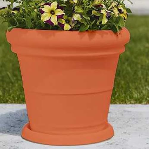 Decorspace - Plato para maceta redondo de resina para flores y plantas, fabricado en Italia (Ø 41 para maceta Ø 70 cm, bronce)