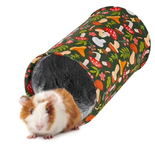 Guinea Pig Tunnel & Hideout - Washable Canvas Guinea Pig/Rabbit Small Animal Tube Portable Hamster & Hedgehog Tunnel Toy for Playing & Sleeping - Soft Ferret/Rat Hideaway Accessory