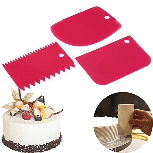 Image of Cake Making Set Combo -360-Degree Rotating TurntableTable, 12 Piece Cake Decorating Nozzle,3 Scraper Set,3 Pcs Stainless Steel Knif (Combo 6)
