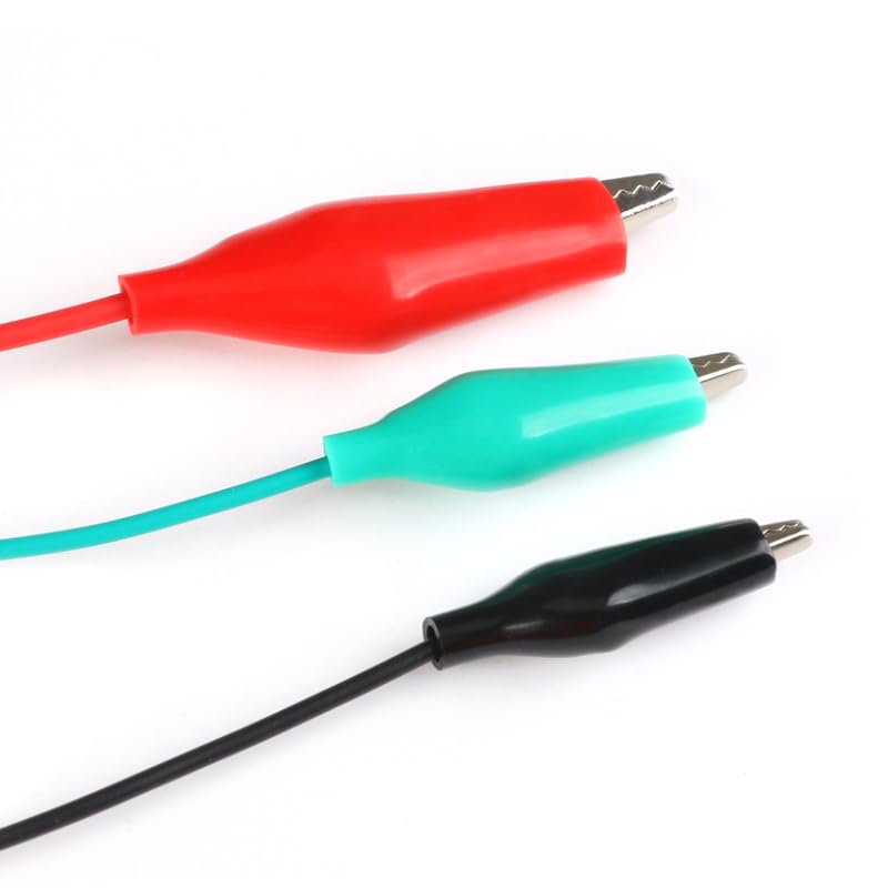Image of Alligator Clip Test Leads - 50cm Multicolor Wire Jumpers with 4.5cm Electrical Clips, Assorted Red Yellow Green Black White,10-Pack for Electrical Testing Electronic Experiments