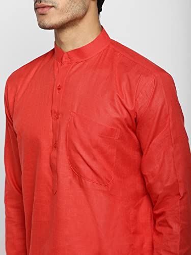 Image of Royal Kurta Men's Cotton Knee long full Sleeve Solid Straight Kurta Pyjama Set