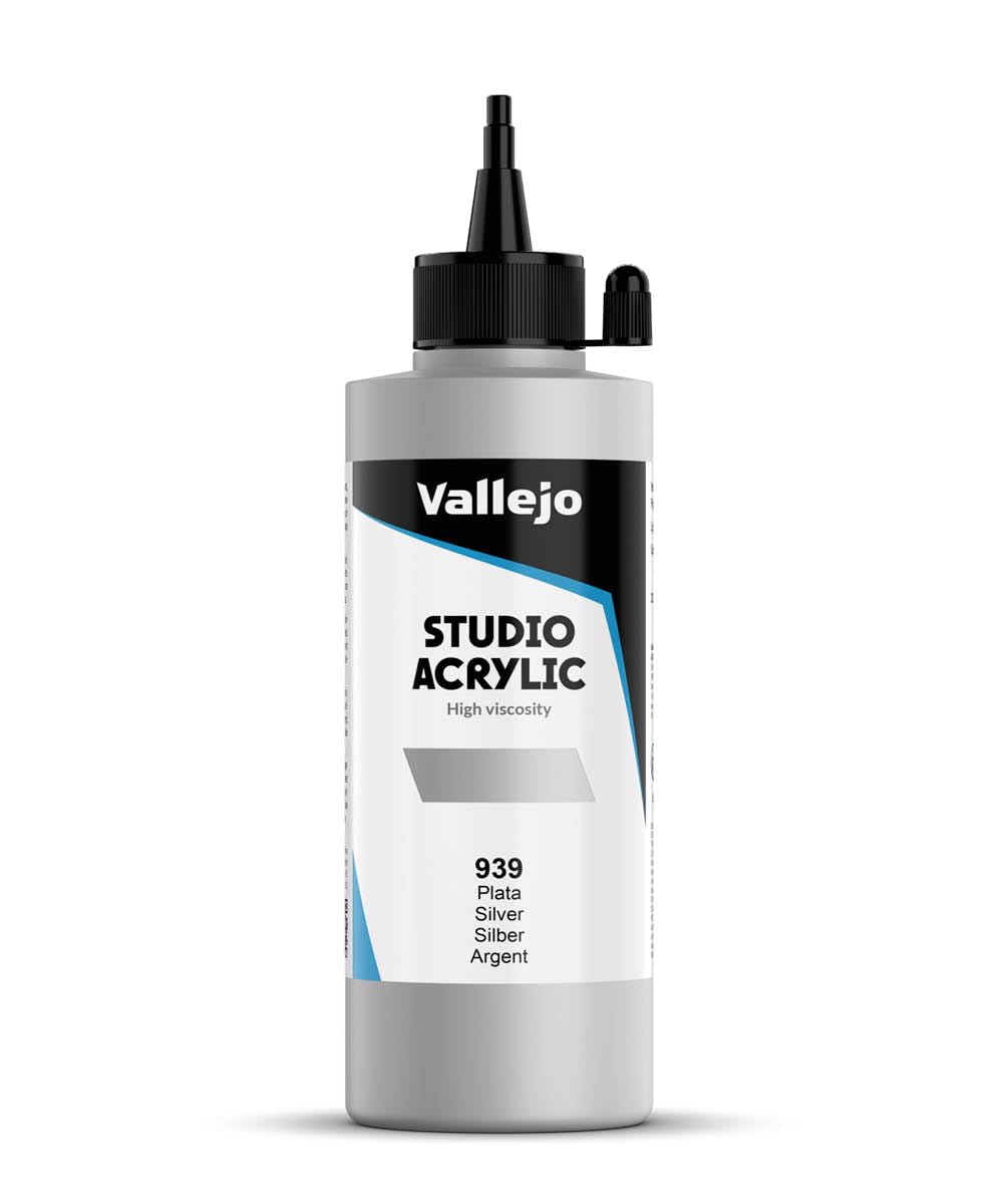 Vallejo : Studio Acrylic Paint : 200ml : Silver