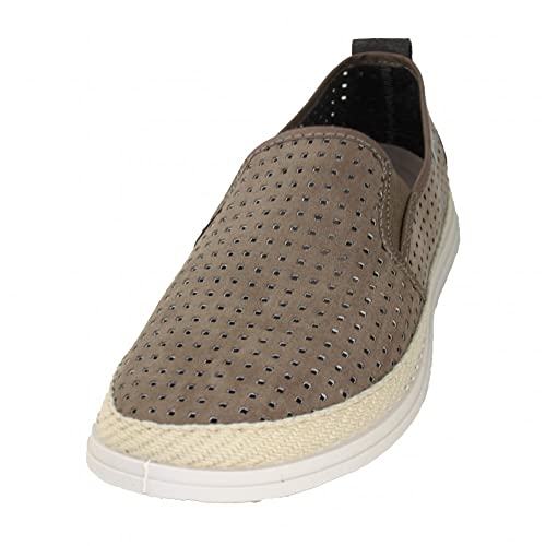 Mocasines Muro 525 en gris oscuro y marrón con verjas transpirables y plantilla