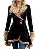 Suede Trench Coat Women Lambswool-lined Vintage Western Jacket with Lapel, Winter Warm Coat 2025 Fall Fashion Outfits (X-Large,02-A)
