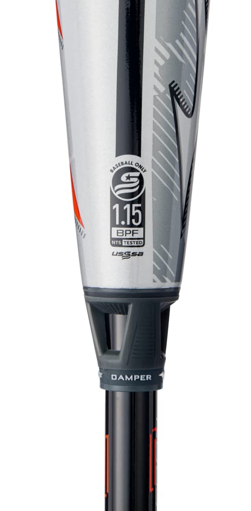Mizuno B23-CRBN2 Big Barrel Youth USSSA Bate de béisbol -12 | -10 | -8 | Barril de 2 5/8 Pulgadas | Compuesto de 2 Piezas | Amortiguador de Doble frecuencia | Carbono ónix Negro | Agarre Speed-Helix