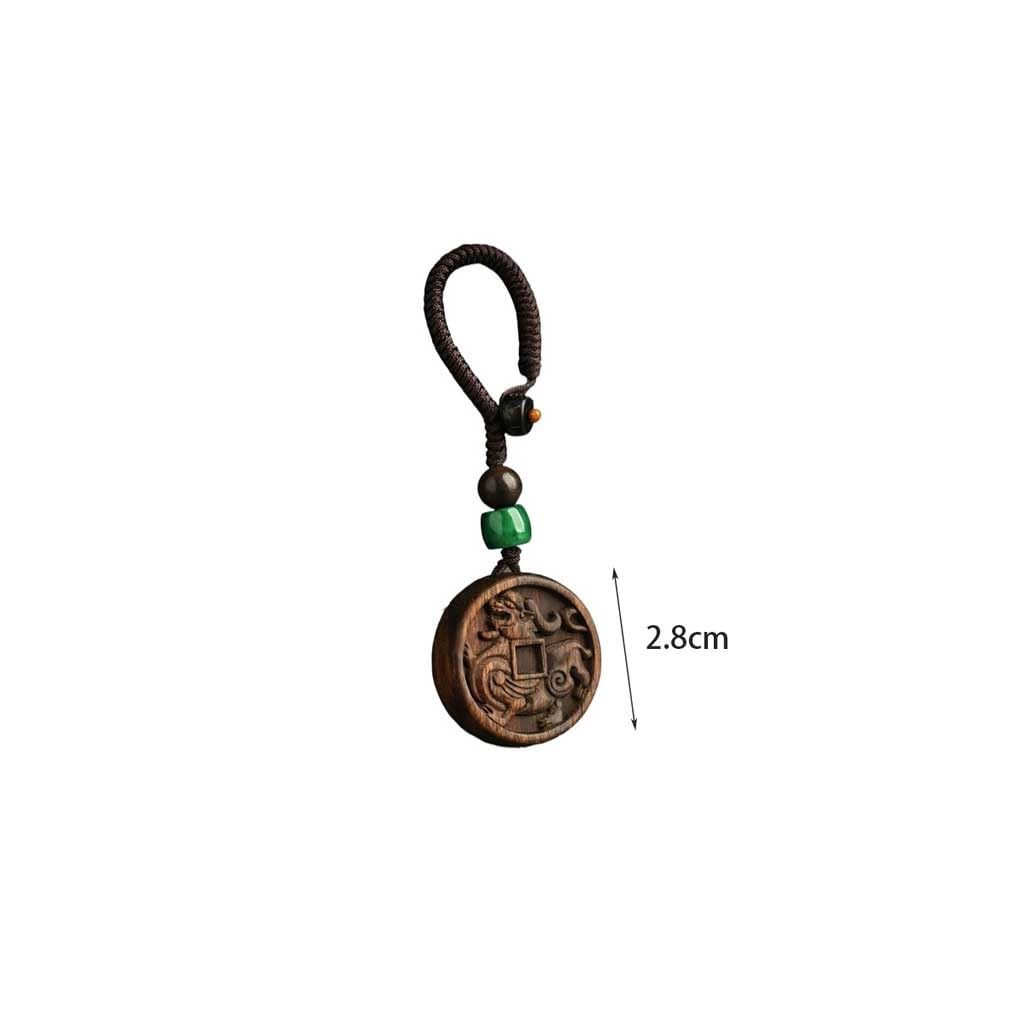 Llavero Brunei Agarwood Pixiu llavero de coche adornos, colgantes de madera for hombres y mujeres, colgantes de regalo, adornos for mochila, decoraciones Llaveros Para Llaves De Coche