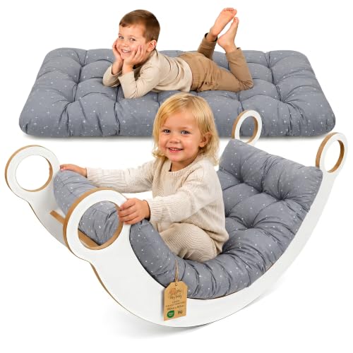 Krabbeldecke für Baby Kissen für Kletterbogen 60x120 cm - Bodenkissen Kinder Matte für Montessori Spielbogen Wippe Kletter Bogen Polster Spieldecke für Kinderzimmer Galaxie