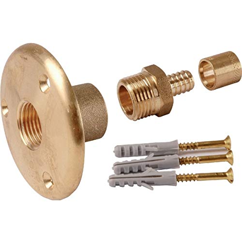 Applique sortie de cloison laiton à glissement - PER Ø 12 mm - F 1/2 - Watts industrie