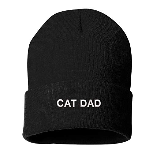DSY Lifestyle Cat Dad Unisex Beanie Hat - Cat Lover Beanie (Black)