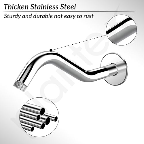 Image of Plantex 11-Inch S-Shaped Shower Arm for Overhead Shower /Stainless Steel Shower Arm Pipe /Wall Mount ShowerArm for Bathroom Fitting with -Inch Thread - Pack of 1 (Chrome)