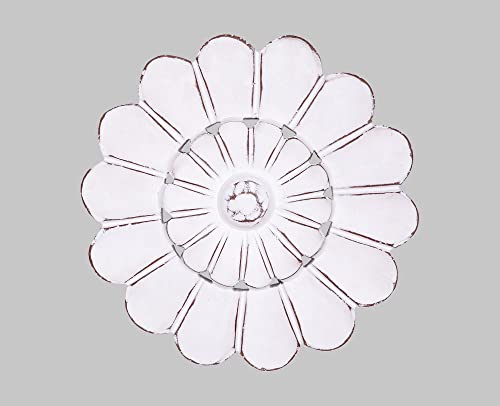 Image of THE URBAN STORE Wall Art, Wall Panel Wooden Distressed White Color 20 CM x 20 CM Pack Of Four French Country Style Elegantly Floral Hand Crafted Wall Decor For Home And Office TUSWD74