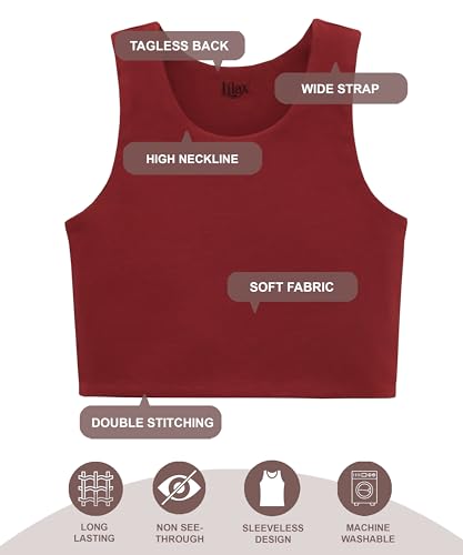 Image of Lilax Girls' Double Lined Sleeveless Basic Crop Tank Top