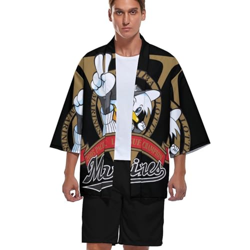 [ヌフハイト] メンズ カーディガン 千葉ロッテマリーンズ 2005 羽織り和風 和式パーカー 七分袖 薄手のサムネイル