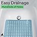 GORILLA GRIP Patented Bath Tub Shower Mat, Machine Washable Bathtub Floor Liner Mats, Suction Cups and Drain Holes to Keep Tubs Clean, Soft on Feet, Bathroom Essentials, 35x16 Inch, Clear Blue