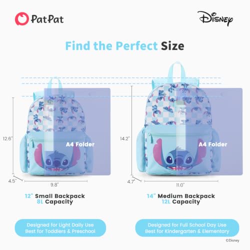 Image of Disney Stitch Backpack, 14 inch Lightweight Elementary School Backpack for Kids | Ultra-Lightweight,Ergonomic Shoulder Straps,Breathable 3D Mesh Back,Adjustable Chest Strap,Multi-Compartment Storage