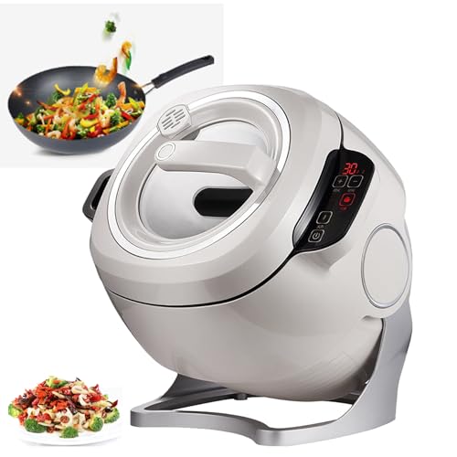 Automatic Cooking Machine, 2000W 6L Auto Cooking Wok, One-Click Smart Start, Three Speed Adjustable, 360° Automatic Rotation, for Stir Frying, Stewing, with Smart Touch