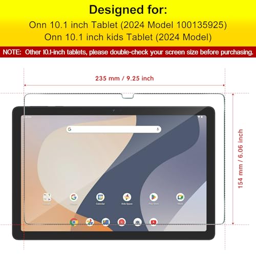 GOZOPO [2 Pack Screen Protector for Onn 10.1 inch Tablet (2024 Model 100135925; 2024,10.1inch)
