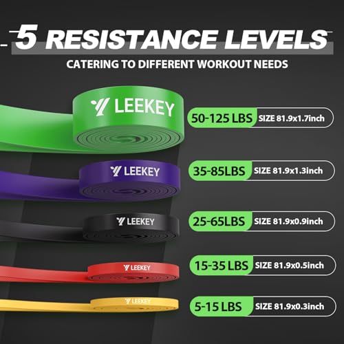 Image of LEEKEY Resistance Bands, Exercise Bands Pull Up Assist Bands - Workout Bands Set - Mobility Band Powerlifting Bands for Men and Women Fitness Training, Physical Therapy,Home Workouts